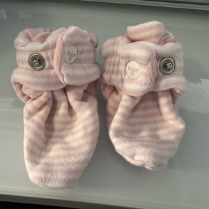 Burt's Bees Baby Soft Pink Cotton Booties